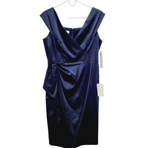 Maggy London Navy Blue Bridesmaid / Formal Dress Sleeveless Size 12 satin New
